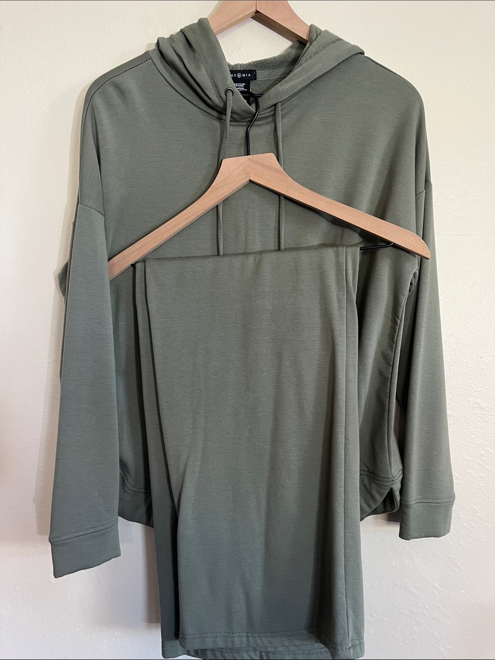 Women's Olive Green Hooded Lounge Pajama Set - Brand